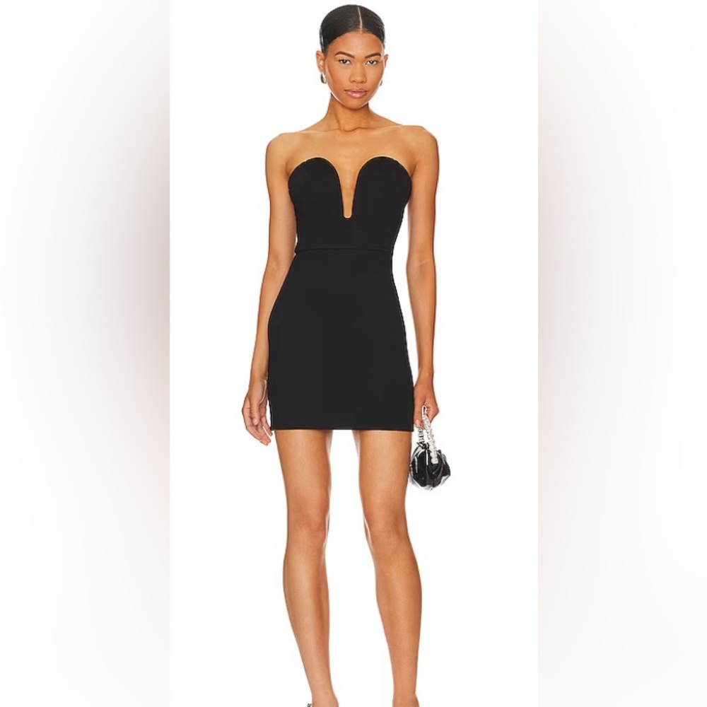 Revolve h:ours Cynlee Mini Dress in Black Noir Size Large